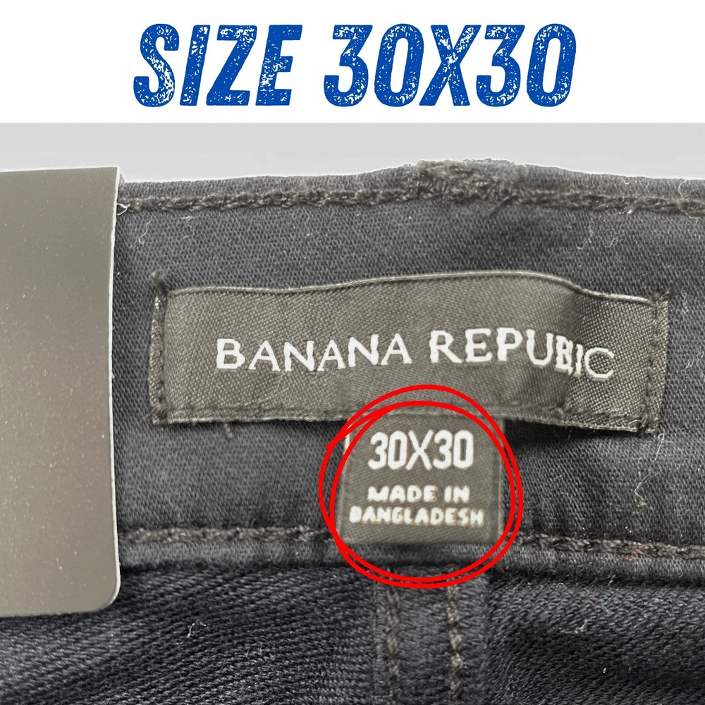 NWT‎ Banana Republic Mens 30x30 5 Pocket Flat Front Slim Fit Stretch Pant Black - Picture 5 of 10